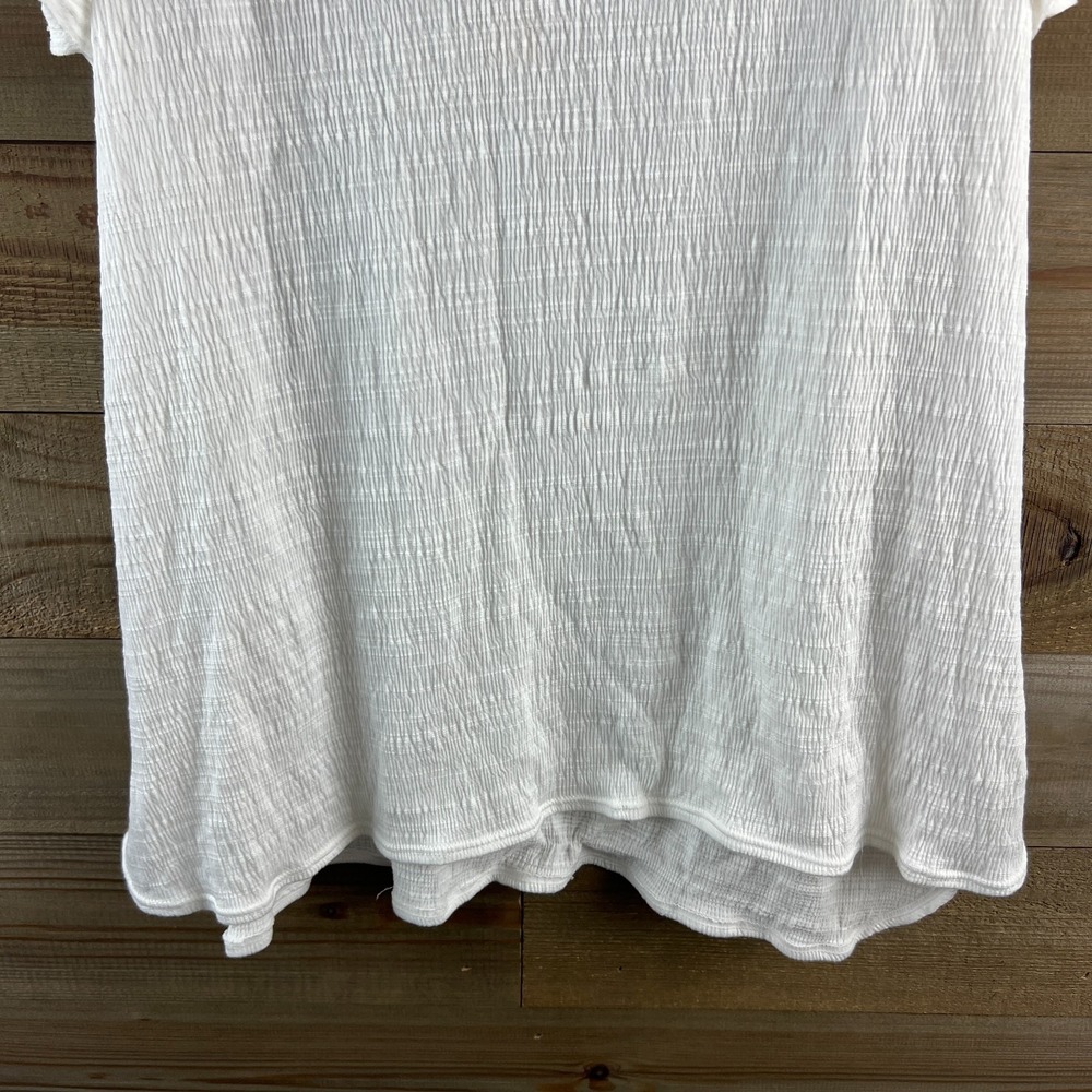 Max Studio Womens Shirt Short Flutter Sleeve Floral Lace Detail Boho Prairie 2X - Picture 3 of 9